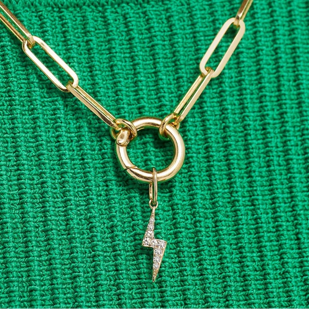 Mejuri Pavé Diamond Lightning Bolt Charm